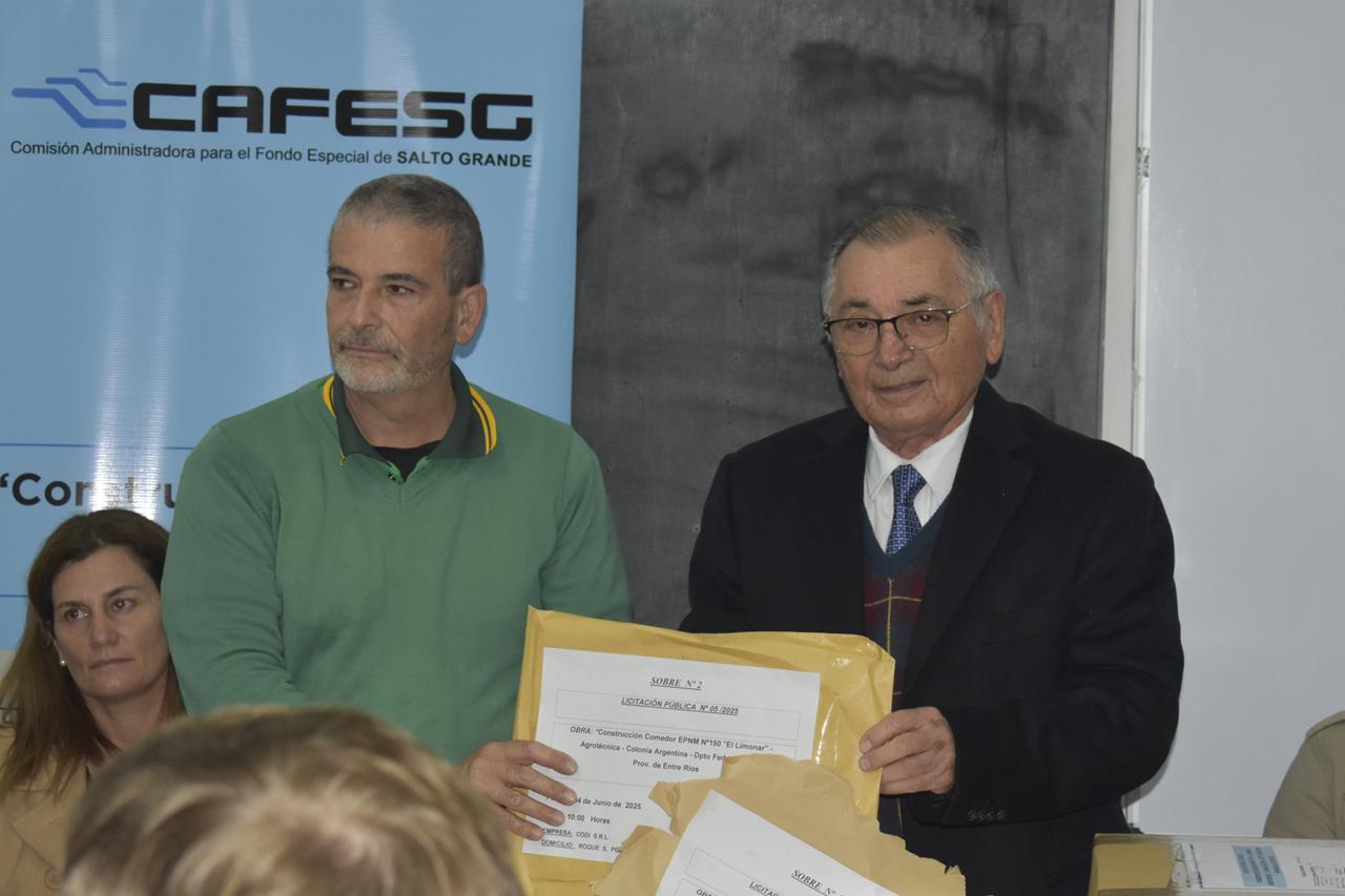 CAFESG avanza con importantes obras en el departamento Federación: licitaciones para un comedor escolar y señalización vial