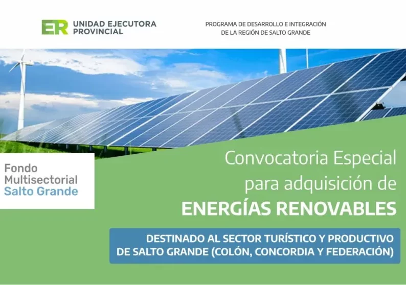 Convocatoria a proyectos de inversión con energías renovables. Se entregarán reintegros de hasta el 60%